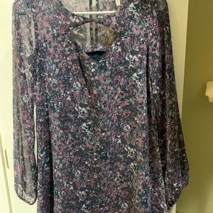 BCBG dress with flower pattern and cut out front